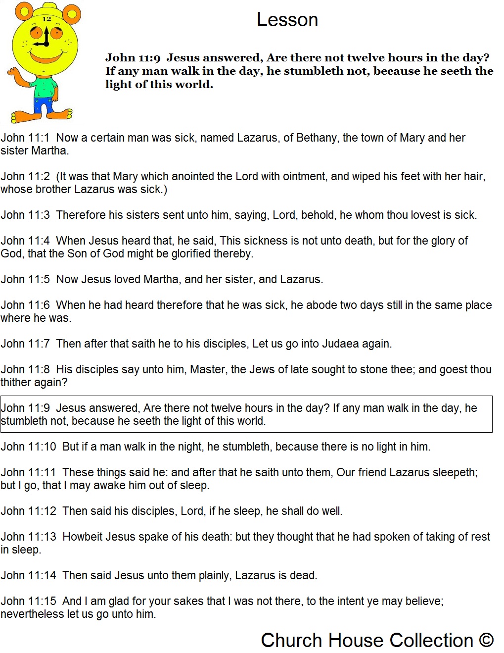 Daylight Savings Time Sunday School Lesson